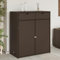 Xichuzi Gartenschrank Braun 105x55x113 cm Poly Rattan, Geräteschuppen, Gerätehaus, Wetterfest, Outdoor Schrank, Gartenhausschränke, Terrassenschrank - 365564