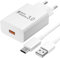 Newding Chargeur Rapide pour Oppo, Google, Motorola, Realme, HTC, Sony, Fast Charging Adaptateur Secture USB for Oppo avec Câble Type C 1,5M