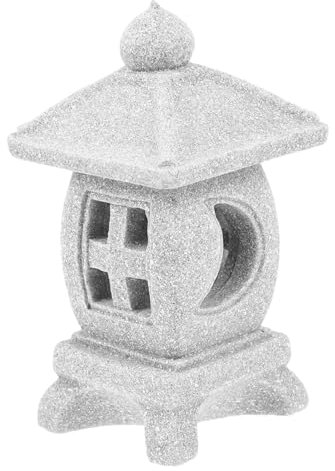 Kisangel Stone Pagoda Lantern Ornament: Rock Material, Japanese Style Garden Statue for Aquarium Decor, Landscape Design, Home & Outdoor Decor, Small Size, 10x5x5cm