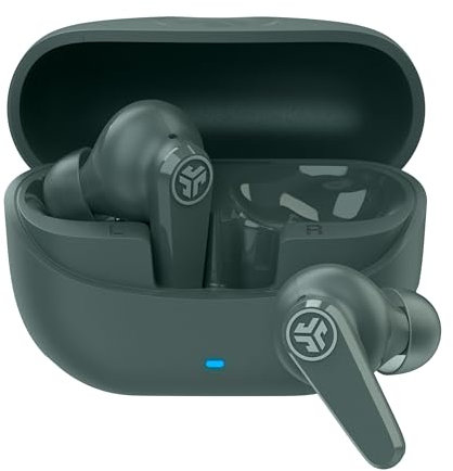 JLab Go Pods ANC Earbuds - Hybrid Active Noise Cancelling Bluetooth Earphones, 26+ Hr Playtime Wireless In Ear Buds, IP55 Sweat-Resistant, Custom Sound via App, Multipoint & Clear Calls, Sage