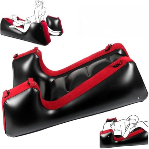 Sex Sofa Sex Möbel Kissen BDSM Sex Spielzeug Aufblasbares Kissen für Paar Sexuelle Position Unterstützung Multifunktionale Rampen，PVC-beflockter Sex-Stuhl-Rampe Möbel mit Bondage