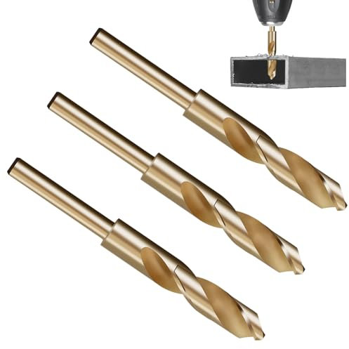 SUNJOYCO 3PCS 17/32 Cobalt Drill Bit Set, M35 HSS Twist Drill Bits for Metal, Stainless Steel, Cast Iron, Plastic, Wood