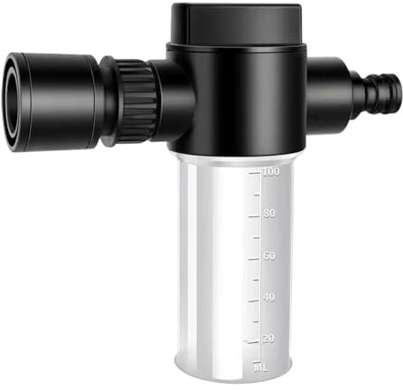 Autowaschdüse – Schaumsprühdüse für Gartenschlauch | Wasserschaumflasche | Schaumsprüher für Wasserschlauch | 100 ml Flüssigdünger Dispergiersprüher | Bewässerungsausrüstung mit Skala |