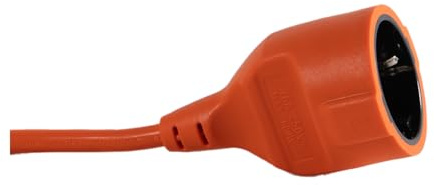 Alargador de fardín 10 Metros Cable Naranja 3x1,5 mm² con Obturador de Seguridad Uso Interior y Exterior