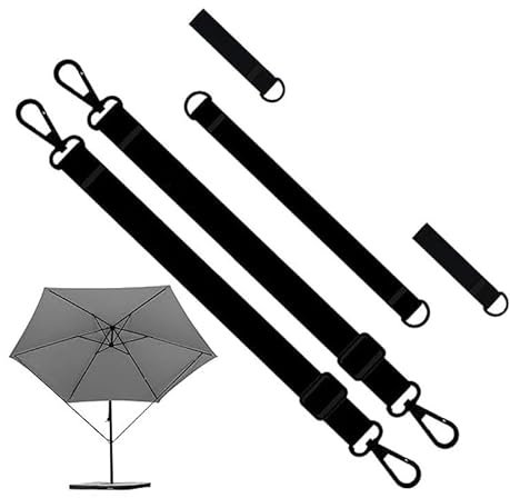 Constprog 5Pcs Reusable Patio Umbrella Tie Strap Cantilever Parasol Wind Proof Straps
