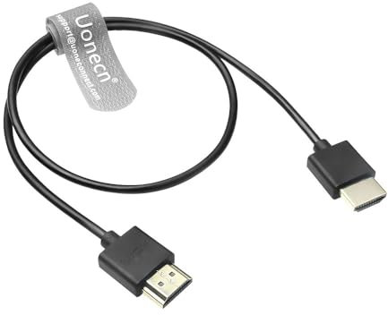 Uonecn 8K HDMI 2.1 Kabel für Atomos Ninja V, 48Gbps Ultra High Speed Dünnes HDMI Kabel, Gerades Kurz HDMI Kabel für Sony A7IV, Z-CAM F6, RED Dolby Atmos, 8K/4K TV, Laptop 50cm/19.7