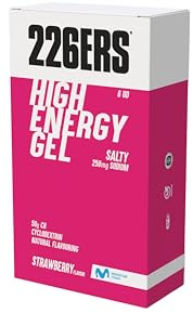 226ERS High Energy Gel, Sports Energy Gel, Salty Strawberry 6 x 76g | 50g Kohlenhydrate, verlängerte Energie mit Cyclodextrin, schnelle Magenentleerung, bessere Verdauung, glutenfrei, laktosefrei
