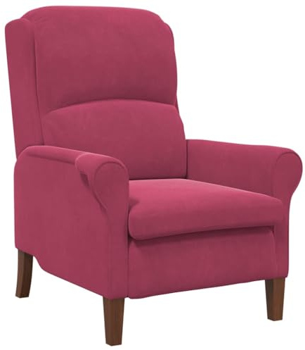 vidaXL Armchair Wine red 76 x 94 x 102 cm Velvet, Stylish Velvet Armchair, Comfortable Indoor Seating, Durable Wooden Frame, Plush Cushion, Modern Design, Elegant Living Room Chair