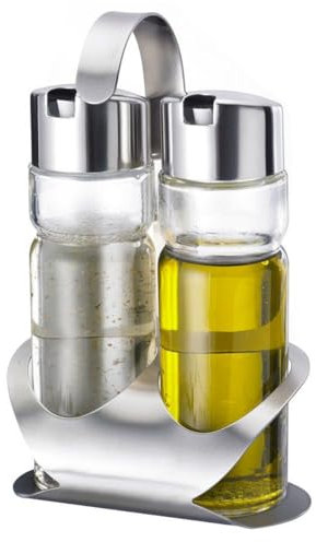 MGE - Set de Aceitera y Vinagrera - Aceitera Antigoteo de Vidrio - Botella Dispensadora de Aceite - Dispensador de Aceite y Vinagre con Vertidor - Botellas para Aceite de Oliva y Vinagre