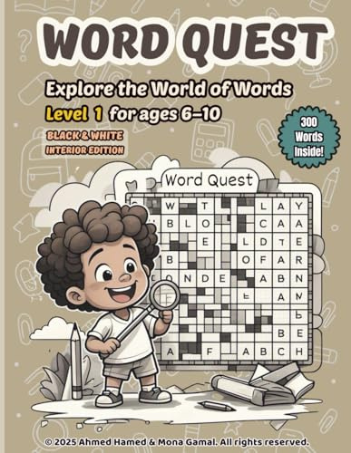 Word Quest: Explore the World of Words – Level 1 (Black & White Edition): An Exciting Word Puzzle Book Series to Spark Vocabulary and Fun! (Word Quest – Vocabulary Puzzle Series, Band 2)
