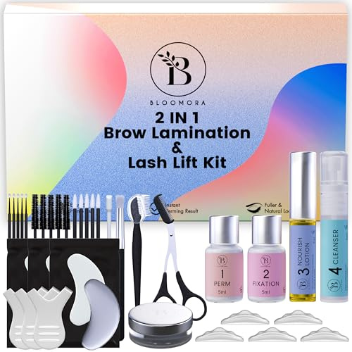 Kit Rehaussement de Cils, Brow Lift Kit Sourcil, Solution 2 en 1, Durée 6-8 Semaines, 15 Applications, Permanente DIY Sourcils - BLK3