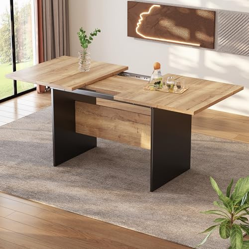 Lumivortex Esstisch Ausziehbar Holz, Küchentisch 140/180x80x75cm, Esszimmertisch Ausziehbar für 4-6 Personen, Rechteckiger Esstisch, Ausziehtisch Esszimmer (B-Quadrat, Holz 2)