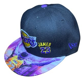Cappello Compatibile Lakers Nero James con Logo frontino James Uomo Berretto New Era Basket Sport Gadget Accessorio Idea Regalo Uomo Donna