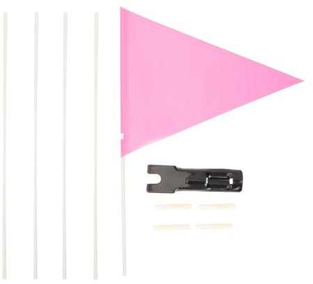 Mikinona Fahrradsicherheitsfahne mit Stange und Halterung, 190cm, Rosa