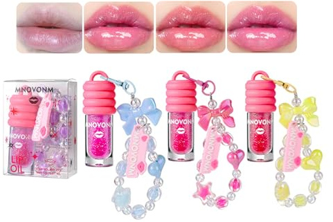 3Pcs Feuchtigkeitsspendendem Lipgloss, Farbwechselnder Lipgloss, Niedliche Armbanddesigns, Lippenöl Lip Jelly Für Frauen, Partygeschenk