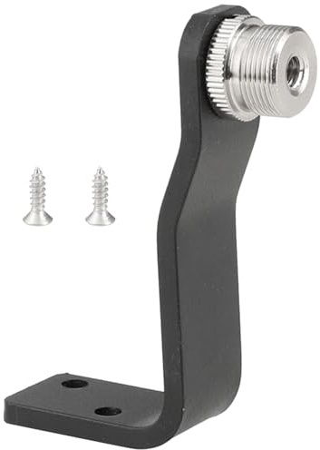Standard Microphone Screw Adapter with 5/8inch-27 Male to 1/4inch-20 Female Right Angled Wall Ceiling Mount Microphone Mounting Hardware with Holes