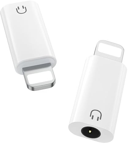 Moko Adattatore Lightning a Cuffie Audio 3,5 mm (Solo Ascolto) | Adattatore Connessione Diretta Senza Cavo, Suono Hi-Fi Senza Perdita, Plug & Play, Per iPhone 14/13/12/11/iPad