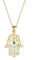 Elli Halskette Damen Hamsa Evil Eye mit Kristallen in 925 Sterling Silber Vergoldet