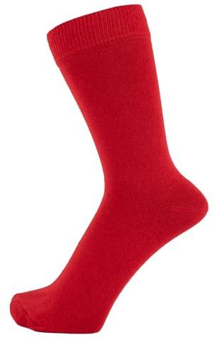 ZAKIRA Calzini Eleganti in Finissimo Cotone Pettinato dai Colori Vivaci per Uomo e Donna, 40-46 (EU), Rosso