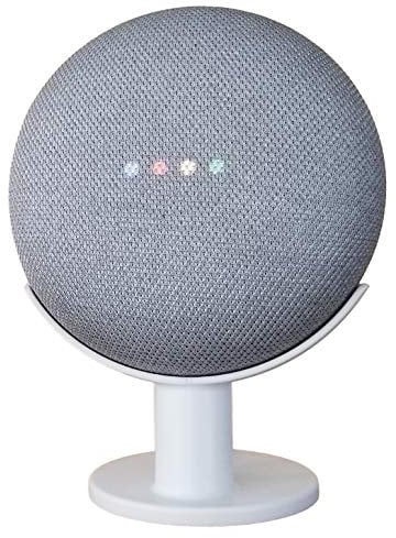 Mount Genie Google Home Mini Pedestal: Improves Sound Visibility and Appearance - Cleanest Mount Holder Stand for Google Mini - Designed in USA (White)