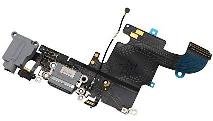 Charging Port Replacement for iPhone 6S Black,GVKVGIH Replacement Charging Port Dock Connector Flex Cable for iPhone 6S(6S Black)