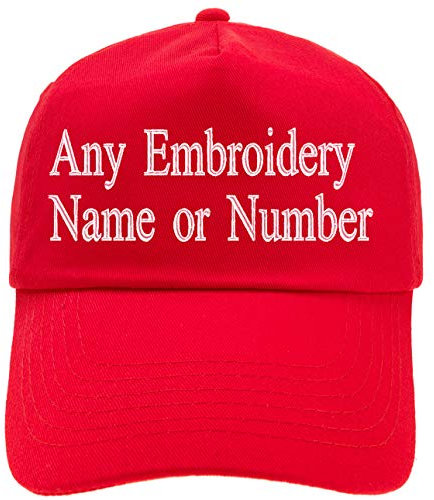 4sold Personalized 5 Panel Cap Unisex Boys Girls Cap Baseball Cap Hat Children Cap Junior Original (Bright Red)