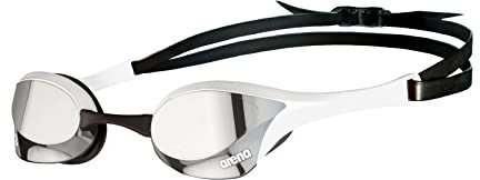 ARENA Cobra Ultra Swipe Mirror Unisex Race Schwimmbrille für Erwachsene, Taucherbrille mit Gebogenen Spiegelgläsern, Anti-Beschlag, UV-Schutz, 5 Austauschbare Nasenstege