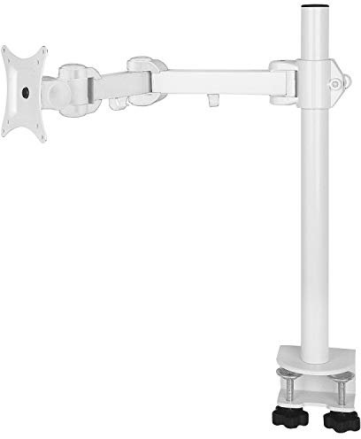 Allcam MDM11A Single Monitor Arm Stand w/Desk Mount Clamp & Grommet, Heavy-duty for 19-32 LCD up to 10Kg in white