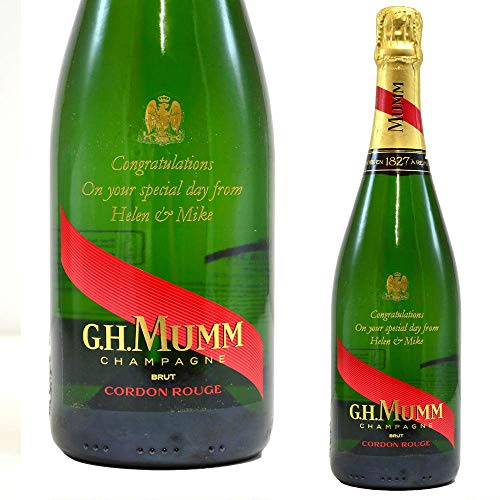 Personalised Champagne Bottle Engraved Gift Gold 1 x 75 cl