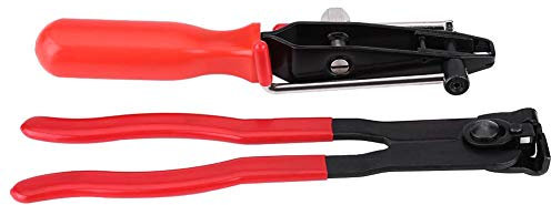 2 pinzas crimpadoras de trinquete para terminales y juntas de coche, pinzas de manguitos + alicates de crimpado, resistentes, para abrazaderas de hasta 10 mm
