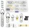 NewZC Ensemble de Crochet de Suspension en Métal Attache Cadre Photo - 8 Types de Cintre à Cadre avec Vis Accroche Tableau Charge Lourde pour Fixation Suspendu Peinture Décoration Murale