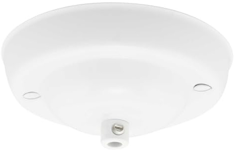 ElekTek Deckenrosette mit Zugentlastung Durchmesser 108 mm Metallausführungen Pulverlackierung für Deckenhängeleuchten Weiß Glänzend