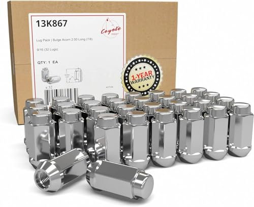 Wheel Accessories Parts Radmuttern, 9/16 Zoll (9/16 Zoll), 9/16 UNF-Gewinde, 5,1 cm lang, für LKWs 7/8 Zoll Sechskant, passend für Dodge Ram 2500 und 3500, 32 Stück