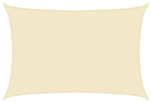 vidaXL Sonnensegel Sonnenschutz Windschutz Sonnendach UV Schutz Sonnenschutzsegel Schattenspender Garten Terrasse Balkon 160g/m² Creme 4x5m HDPE