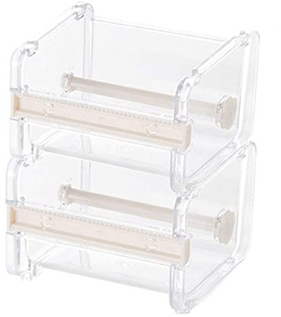 Washi Tape Abroller,2 PCS Transparenter Washi Klebeband Abroller Acryl Washi Tape Spender Rollenbandhalter Organizer Desktop Abdeckband für Büros Schulen