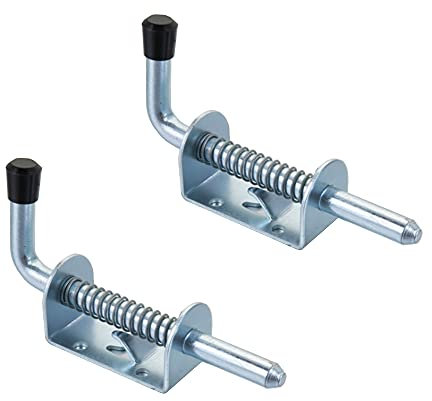 2 Stück Federbolzen für Garage, Tier, Metallschloss, Zylinderriegel, Federbetätigung für Tor, Schuppen, Tür, Heckklappe, Anhänger, Garage