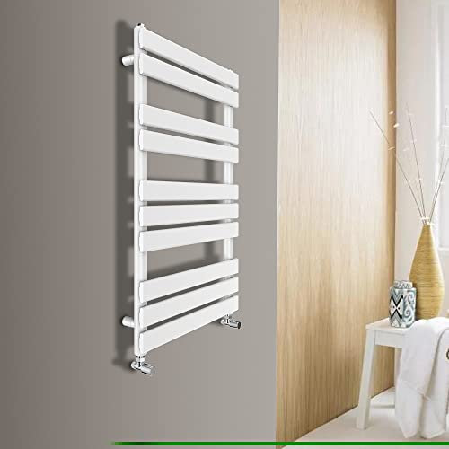 Warmehaus Scaldasalviette riscaldato a pannello piatto scaletta Rad 1000 x 600 mm bagno riscaldamento centralizzato scaldasalviette bianco