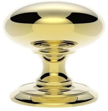 EUROART Large Round Victorian Centre Door Knob (Round Design) 100x90mm in Polished Brass