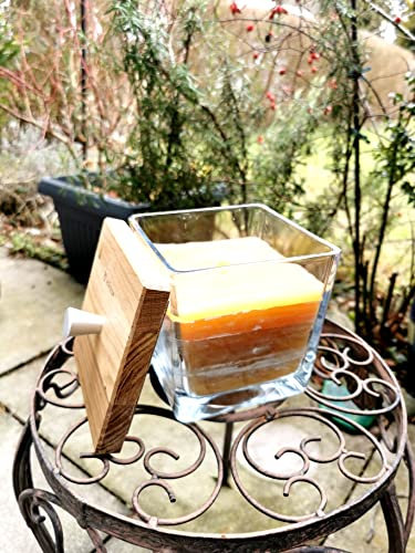 Wachsfresser Schmelzlicht Kerzenfresser WOWOCON®|12x12x12cm|Glas Klar|Outdoor Kerzen Dauerdocht 10mm Tischfeuer Gartenkerzen wiederbefüllbar lange Brenndauer nachhaltig Wachs Kerzenreste schmelzen