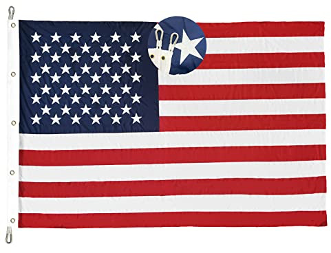 Homissor Amerikanische Flagge, 3,6 x 4,7 m, große US-Flagge, strapazierfähig, für den Außenbereich, bestickte Sterne für jedes Wetter, hoher Wind, genähte Streifen mit 5 Messingösen