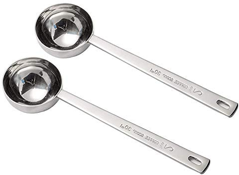 Melitt Stainless Steel Coffee Scoop, 2 Tablespoon Measuring Spoon Coffee Scoop, 30Ml Metal Long Handled Spoons Coffee Measuring Spoons, Set of 2