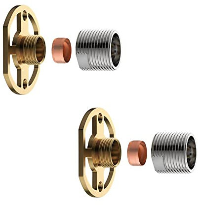 ENKI, P26, Easy Fix Kit Bracket for Thermostatic Mixer Bar, Modern Bathroom Accessories, Solid Brass Body Finish