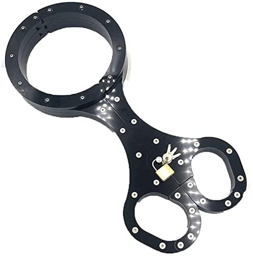 ROLOL Restraint Runde Wrist Cuff Fußfesseln,Handschellen Fußfesseln Edelstahl Sperrbolzen Unisex Restraint Schwarz Sm -Handschellen