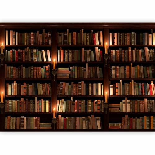 murando Photo Wallpaper Library 300x210 cm / 118x83 Non-Woven Premium Art Print Fleece Wall Mural Decoration Poster Picture Design Modern Books Reading Room Bibliotheca Magic f-B-0142-a-a