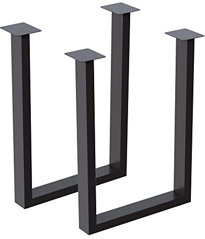 [en.casa] Tischgestell Holsted 40 x 28 cm Tischkufen im 2er Set für Sitzbänke oder Couchtische Tischbeine Möbelfüße aus Stahl Schwarz
