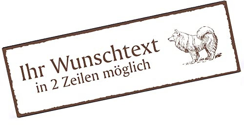 Türschild deutscher Spitz Namensschild personalisiert mit Gravur- 150mm x 50mm - selbstklebend