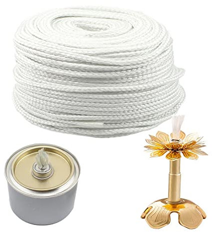 SKYPRO Ersatz-Docht-Halter aus Fiberglas, 2,5 mm breit, 10 m lang, für DIY-Öllampen, Bastelzubehör, Kerzenherstellung, Weiß