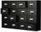 PACKGILO Apothekerschrank mit 16 Schubladen und Schubladen, Tisch, Apothekertruhen und Schränke, Bibliothekskarten, Katalogschrank, Kräuter-Aufbewahrungsbox, Medizin, Vintage-Möbel (schwarz)