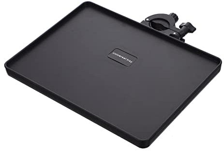 Operitacx Music Stand Tray Attachment Microphone Stand Rack Tray Holder Sound Card Tray, Clamp on Utility Shelf for Stage, Live Streaming, Karaoke 22 x 16.5cm