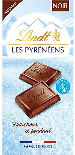LINDT - Chocolat Tablette Les Pyrénéens Noir 150G - Découvrez l'intensité des montagnes en une bouchée de chocolat noir - 150g de délices à savourer. - Le Lot De 4